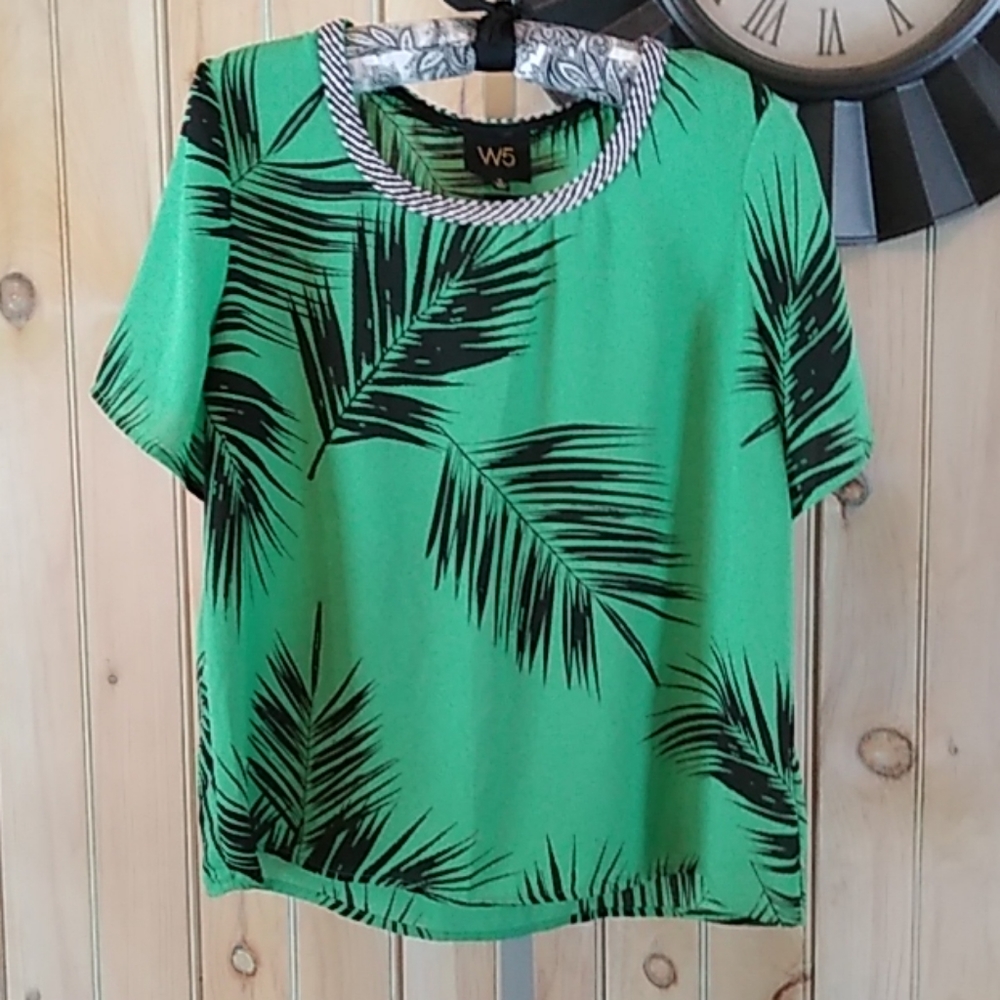tropical print Blouse W5 Concepts Anthropologie Small